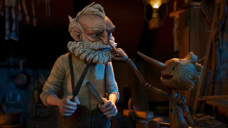 "Guillermo del Toro's Pinocchio": (L-R) Gepetto (voiced by David Bradley) and...