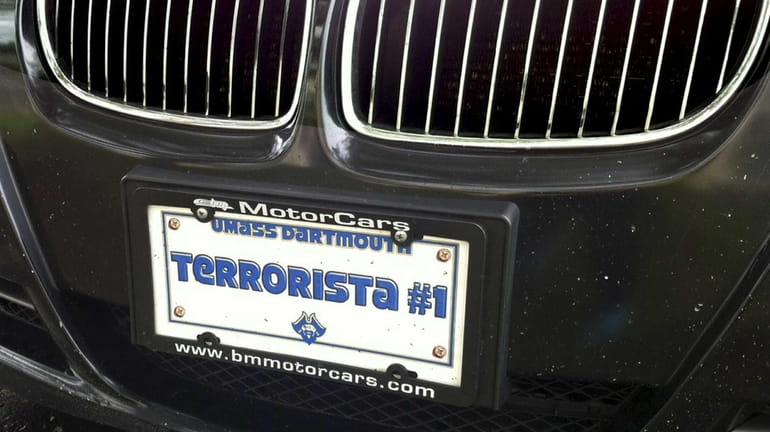 The front tag on a 2006 BMW that a representative...