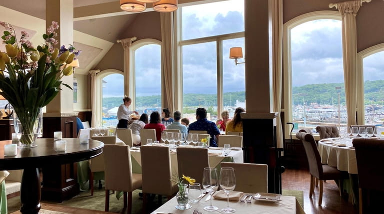 The dining room at P.J. Harbour Club has a view...