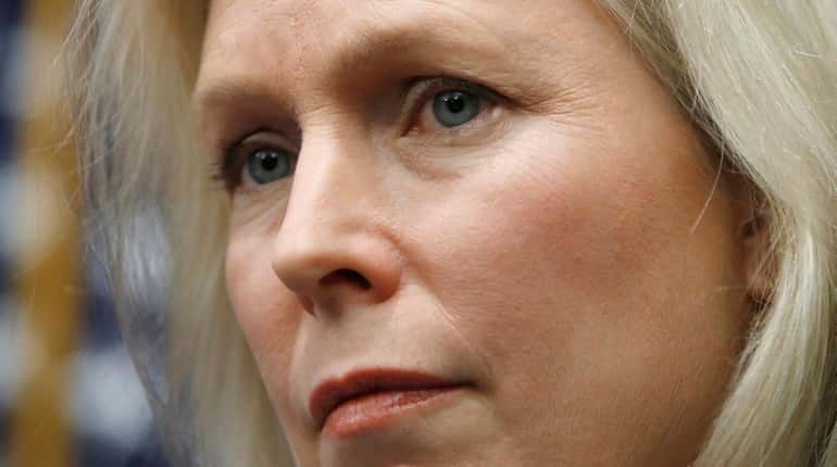 Sen. Kirsten Gillibrand, D-N.Y., listens during a news conference on...