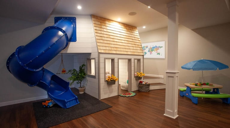 This basement in Westbury was modified into a colorful 8-by-8-foot...