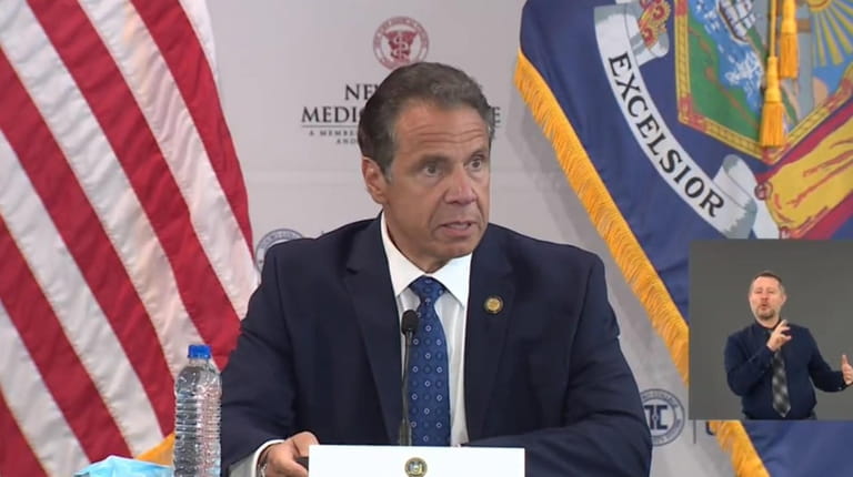 Gov. Andrew M. Cuomo, speaking from Valhalla on Tuesday, said the...