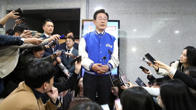South Korea's main opposition Democratic Party (DP) leader Lee Jae-myung,...