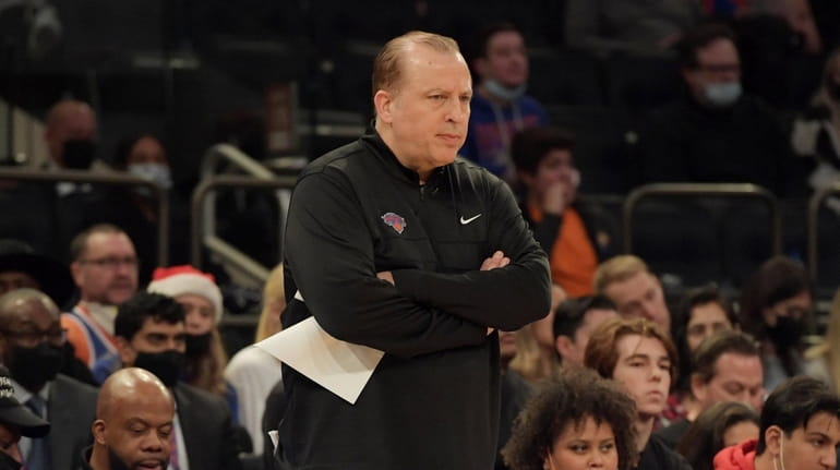 Knicks head coach Tom Thibodeau during game against the Atlanta...