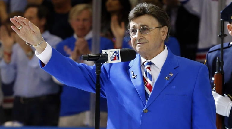 John Amirante performs the national anthem before Game 5 of...