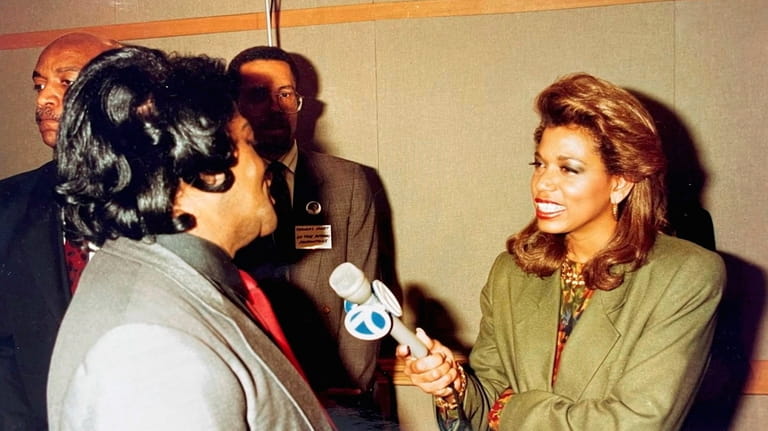 WABC-TV reporter Rolonda Watts interviews James Brown about his infamous...