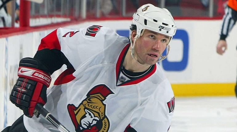 Luke Richardson #2 of the Ottawa Senators skates against the...