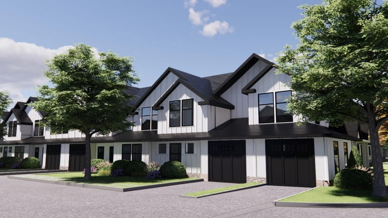 A rendering shows luxury townhomes in a gated community, Vanderbilt...