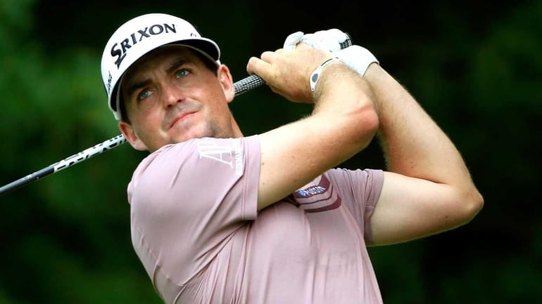 Keegan Bradley hits off the second tee during the final...
