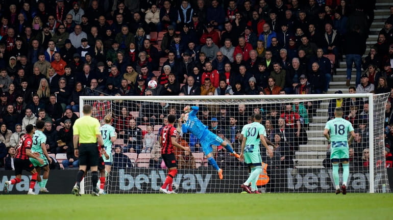 Bournemouth's Marcus Tavernier, not pictured, scores their side's first goal...