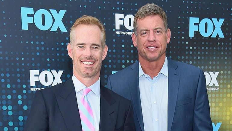 Joe Buck and Troy Aikman attend the 2017 FOX Upfront...