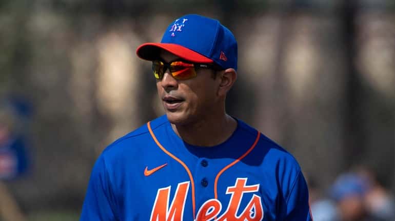 Mets manager Luis Rojas during a spring training workout last...