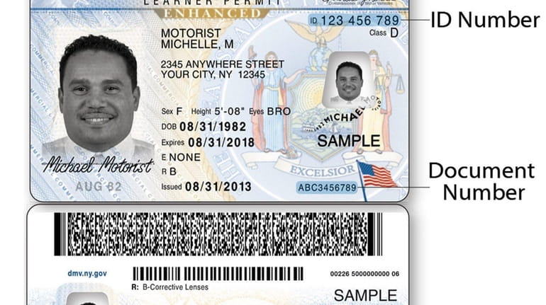 A sample of a New York State ennhanced driver's  license.