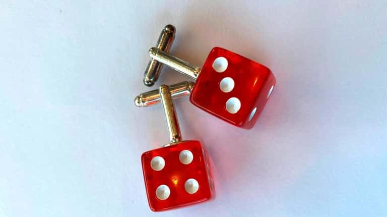 Red dice cufflinks; $25 at Wit & Whim in Port Washington.