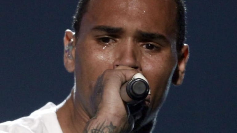 Chris Brown performs a tribute to Michael Jackson at the...