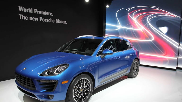 A Porsche Macan S is displayed during media preview days...