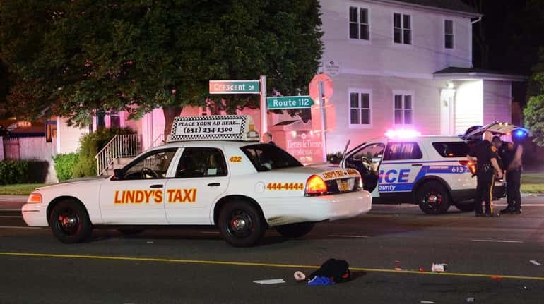 A pedestrian was struck and killed by a taxi while...