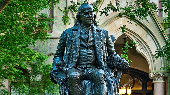 Ben Franklin sculpture at the University of Pennsylvania, Philadelphia.