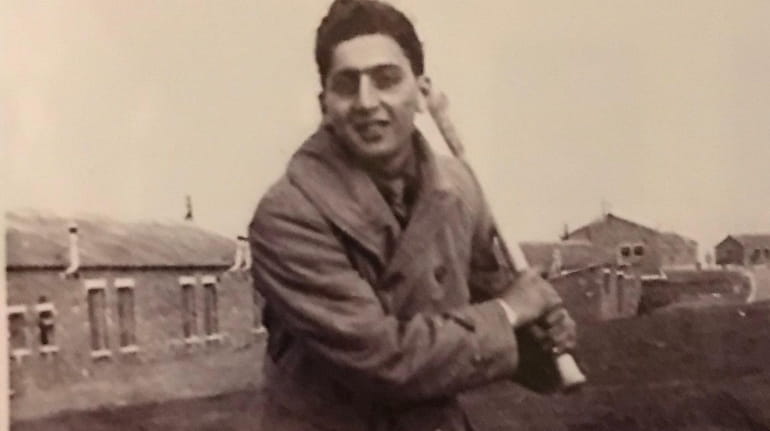 Joe Belilos playing baseball in England before leaving for the...
