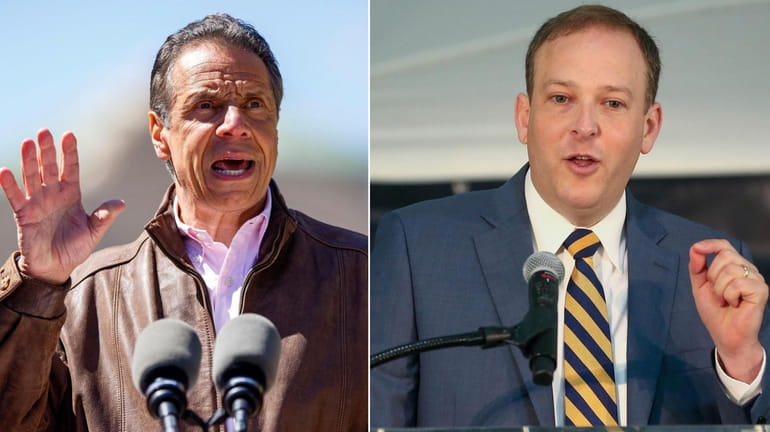 Gov. Andrew M. Cuomo, left, and Rep. Lee Zeldin (R-Shirley)....