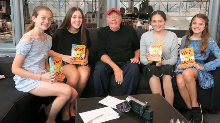Author James Patterson with Kidsday reporters at BookCon in Manhattan....