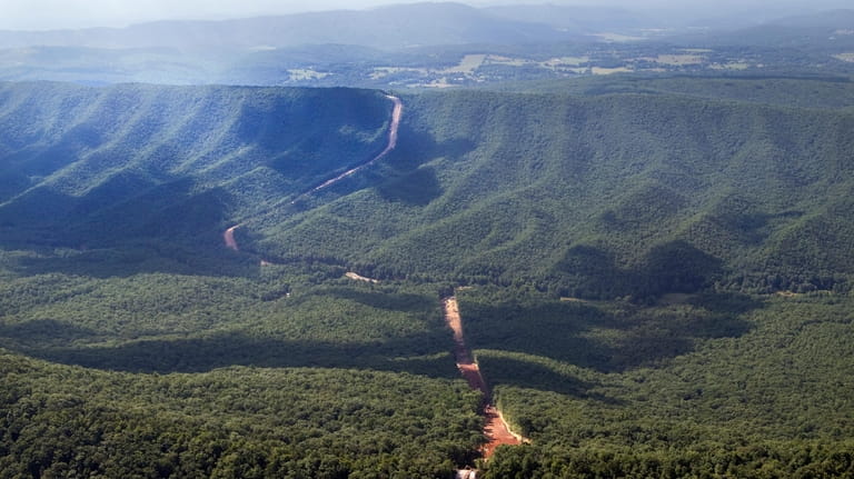 The Mountain Valley Pipeline route on Brush Mountain, July 18,...