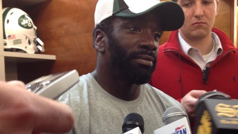 Ed Reed talks to the media on his first day...