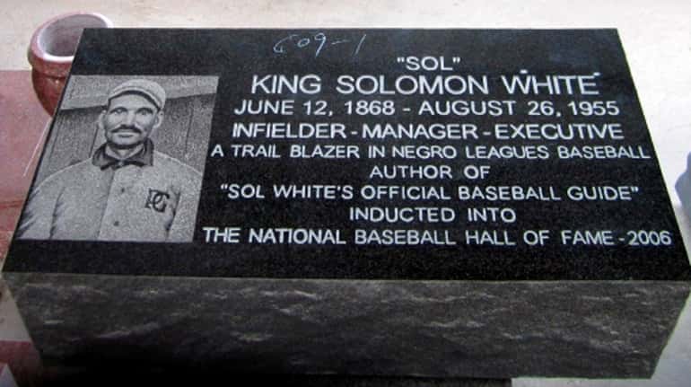 Baseball Hall of Famer Sol White's gravestone at Frederick Douglass...