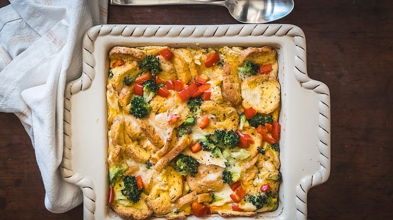This image shows a variation of a baked egg casserole...