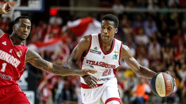 Professional player Frank Ntilikina, one of French basketball's promising players,...