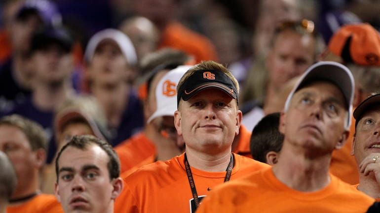 Dejected Oregon State fans during an NCAA college football game...