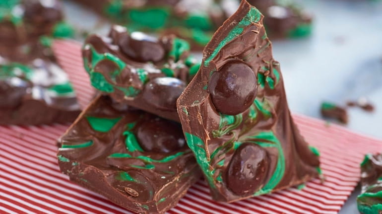 Store-bought junior mints are a key ingredient in Chocolate-Mint Bark.
