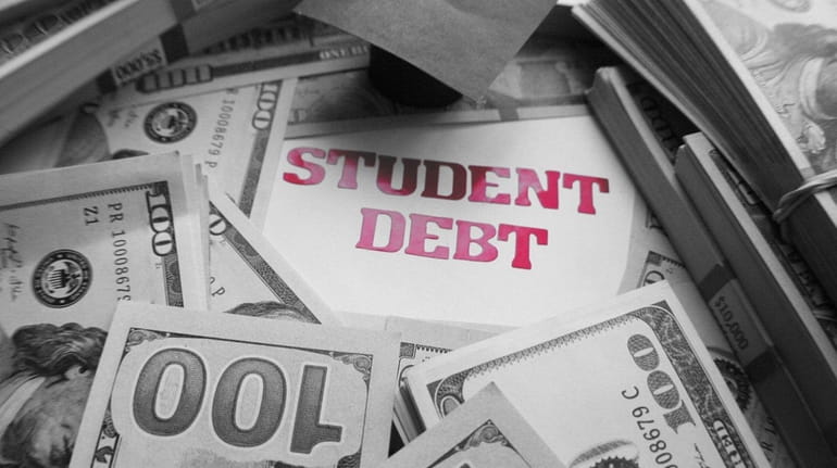 Stock image of student debt.