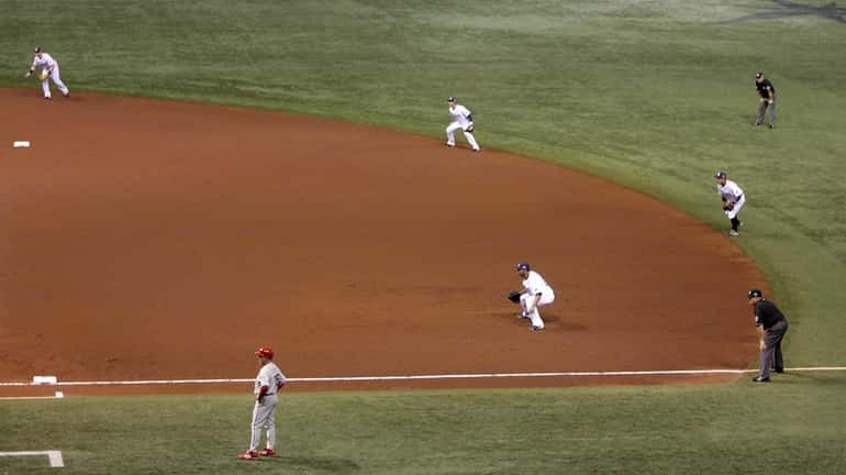 The Tampa Bay Rays play the infield shift on defense...