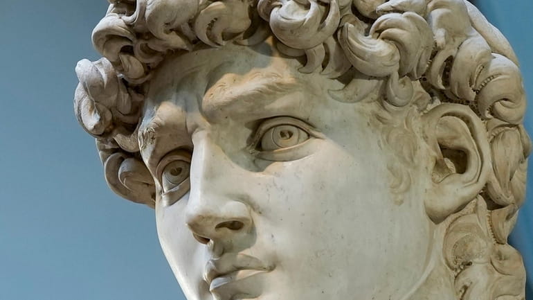 A detail of Michelangelo's 16th century statue of David is...