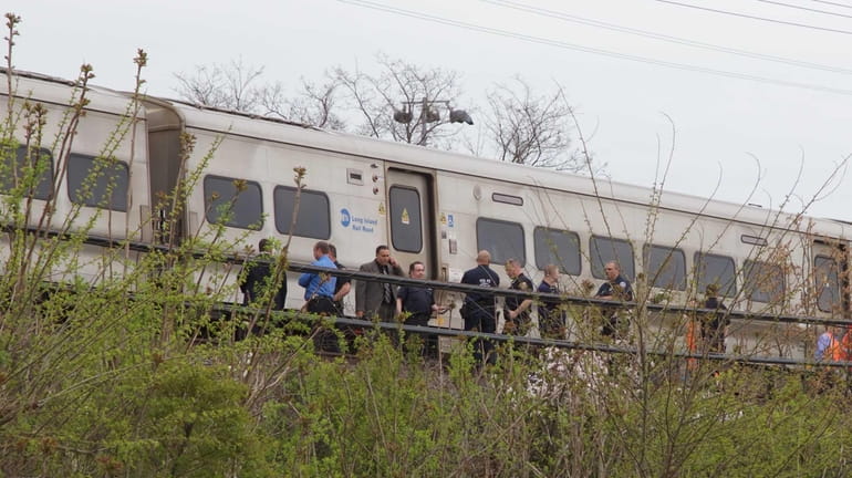 A westbound LIRR train struck a man in his 50s...