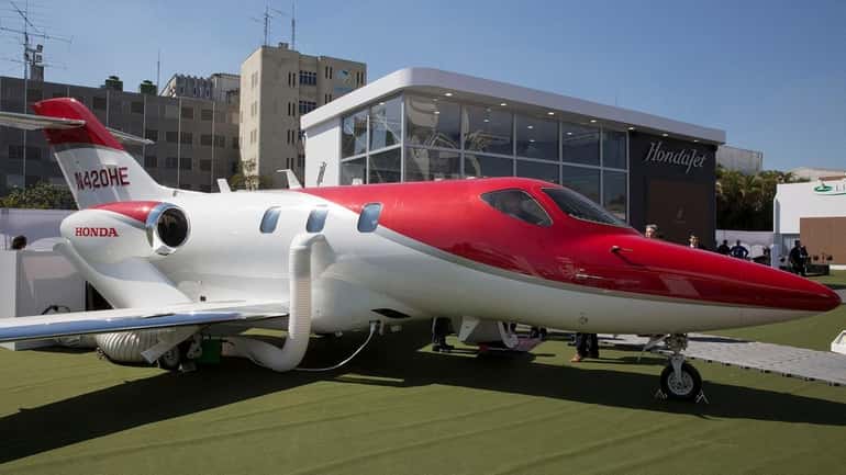 A Honda executive jet on display late last summer during...