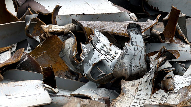 Scraps of the collapsed Francis Scott Key Bridge at Tradepoint...