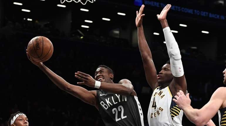 Brooklyn Nets guard Caris LeVert sinks a layup against the...