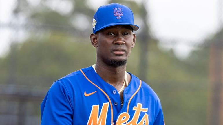 Mets infielder Ronny Mauricio at spring training on Thursday, March 17,...