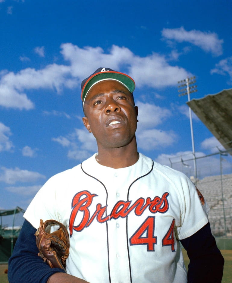 Hall of Fame baseball player Hank Aaron with the Milwaukee Braves in the  1950s and 1960s Stock Photo - Alamy