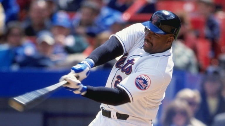 Bobby Bonilla of the Mets swings at the ball during the game...