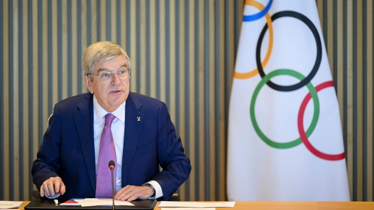 International Olympic Committee (IOC) President Thomas Bach speaks at the...