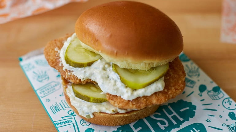 The Cajun flounder sandwich with a toasted buttered brioche bun...