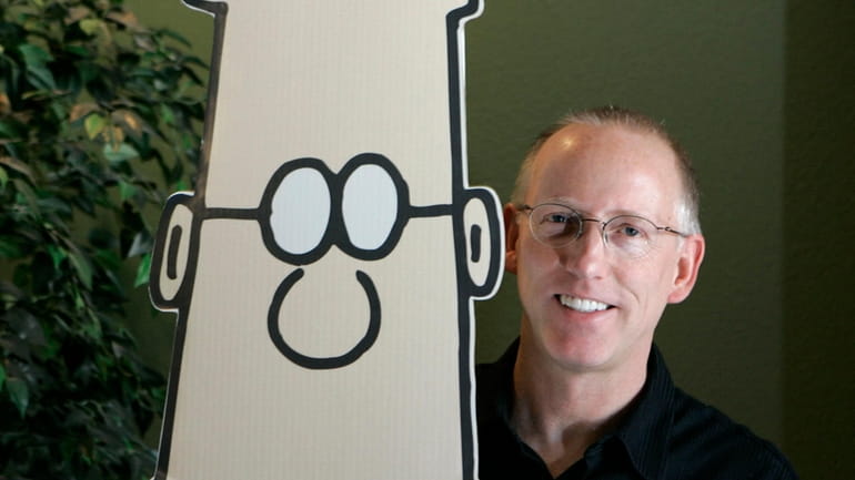 Scott Adams, creator of the comic strip Dilbert, in his studio...