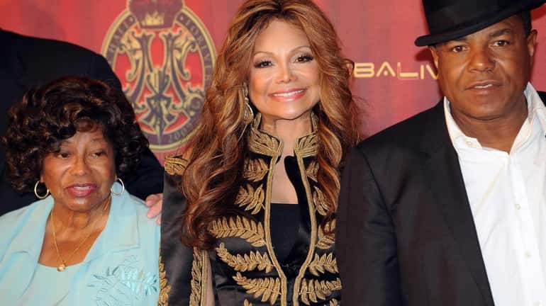 LaToya Jackson, center, and her mother Katerine Jackson and brother...
