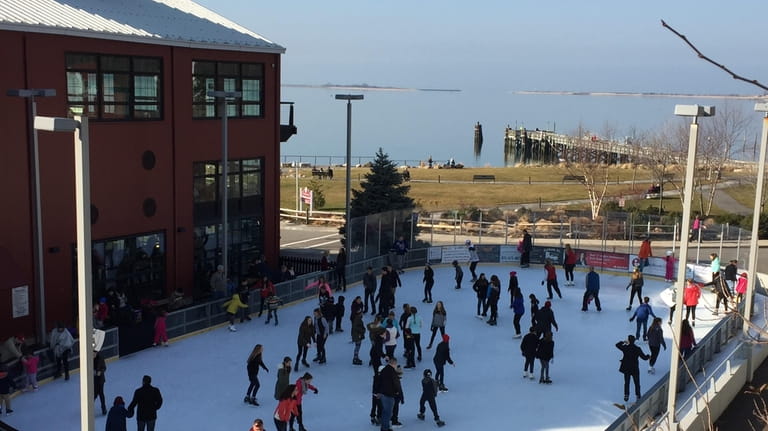 The Rinx at Harborfront Park offers ice skaters views of...