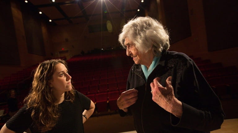 Director Barbara Kaynan, left, chats with Holocaust survivor Johanna Friedl...