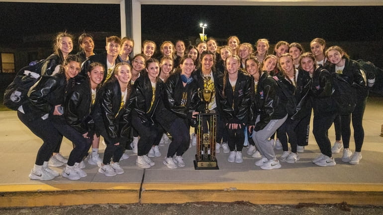 The Commack High School Cougarettes won first place in the varsity...