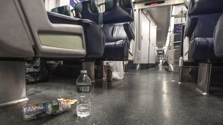 Litter on trains is an issue that keeps Long Island Rail...